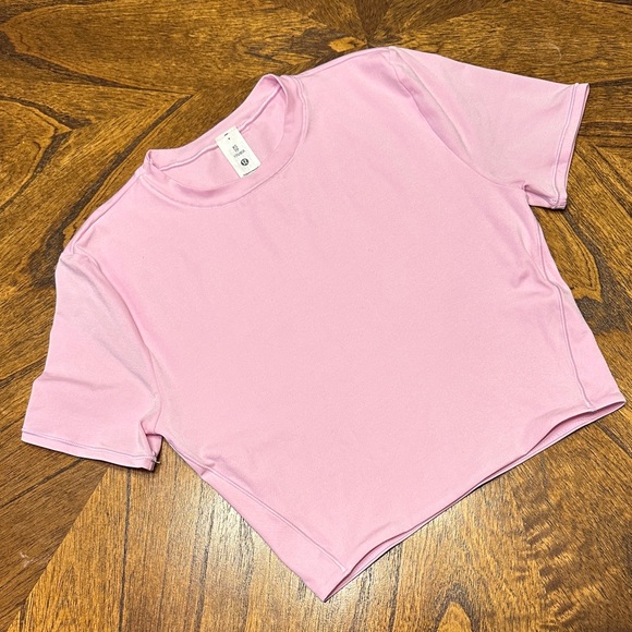 lululemon athletica Tops - Lululemon Wundermost Pink Short Sleeve Crop Top